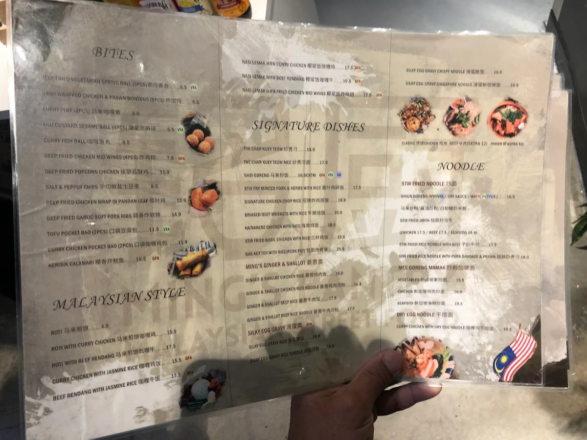 Menu, Ming’s Pantry Malaysian Street Food