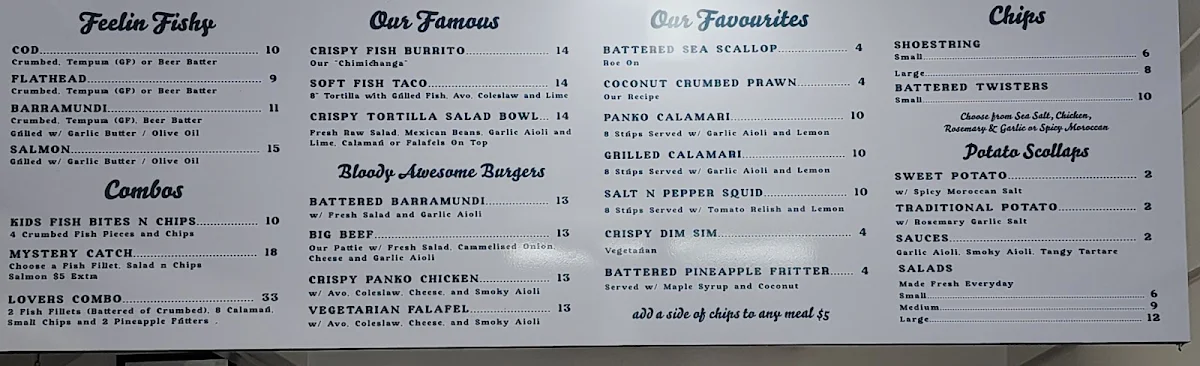 Menu, The Stunned Mullet