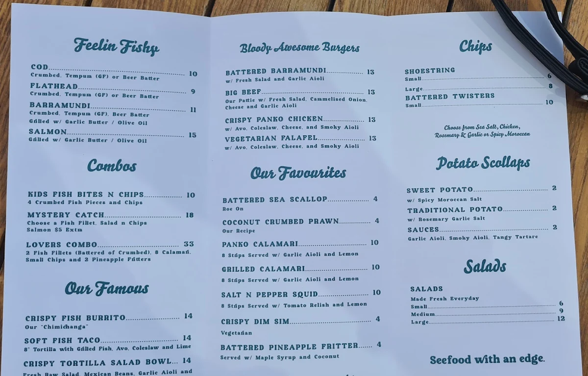 Menu, The Stunned Mullet