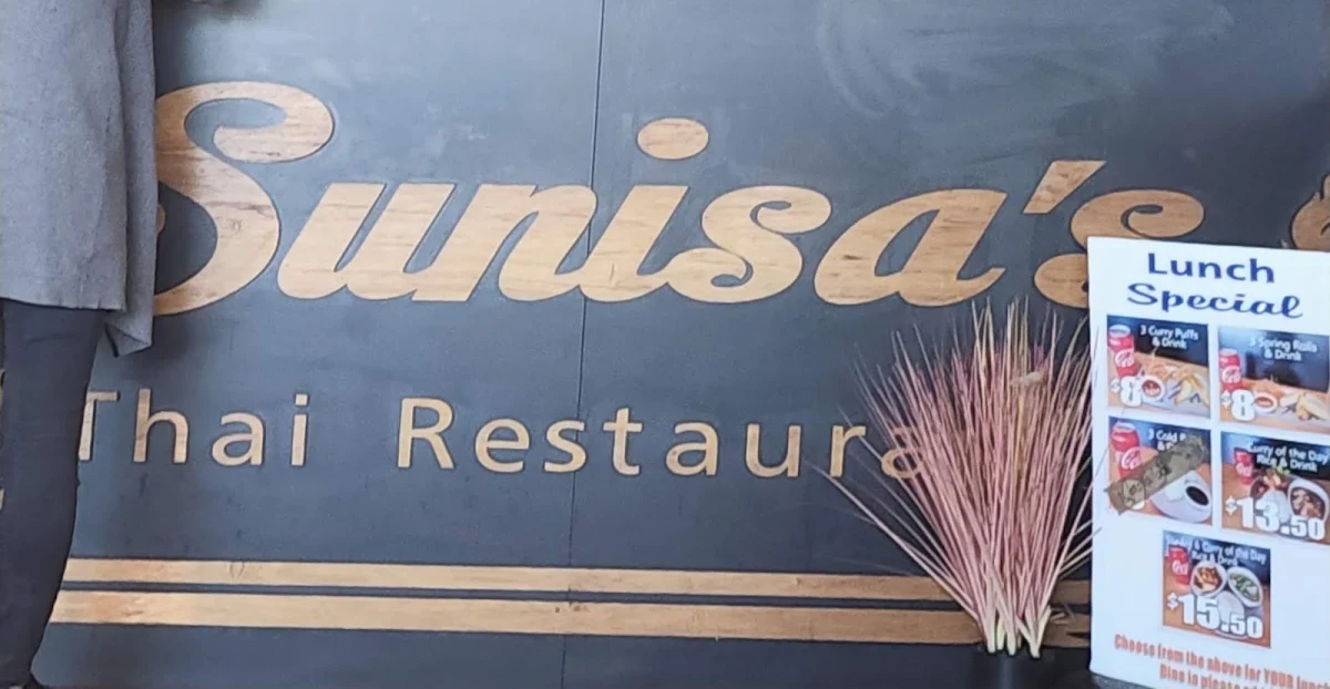 Menu, Sunisa's Thai Restaurant