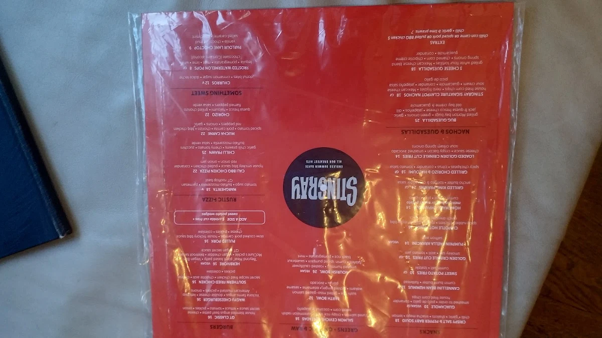 Menu, Stingray Lounge