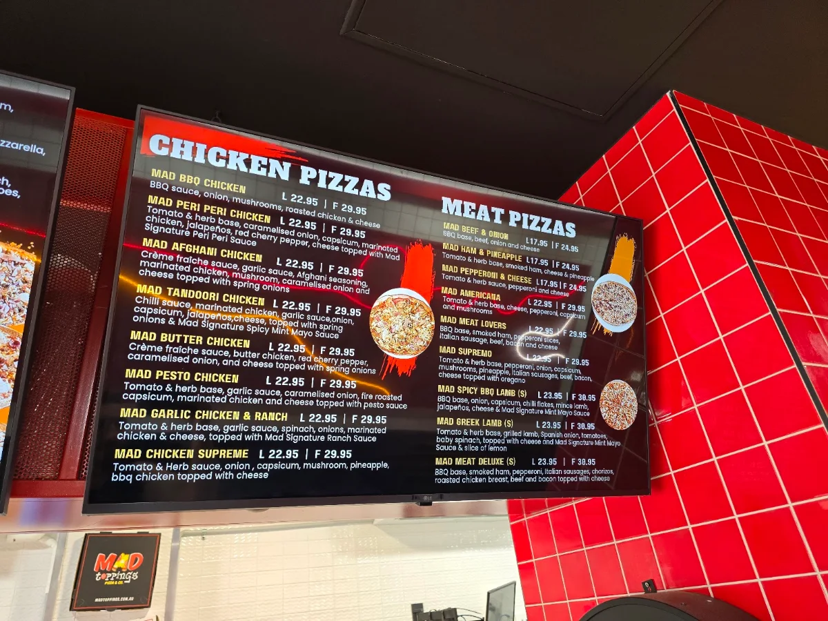 Menu, Mad Toppings Westmead