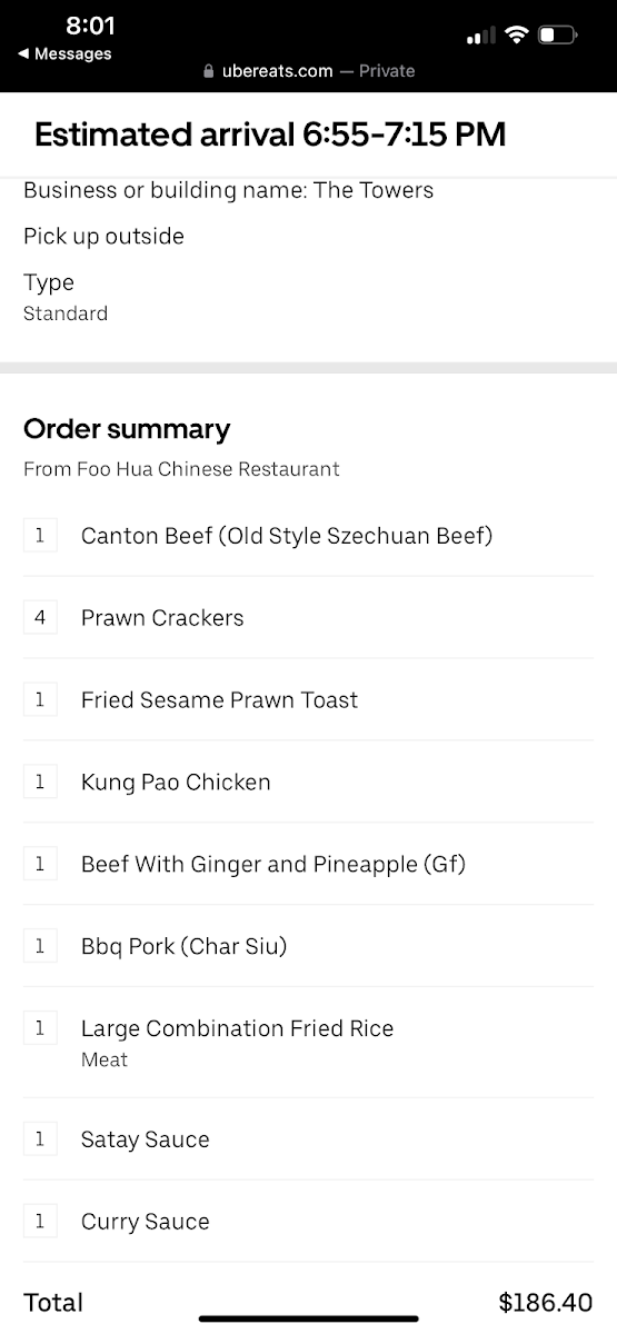 Menu, Foo Hua