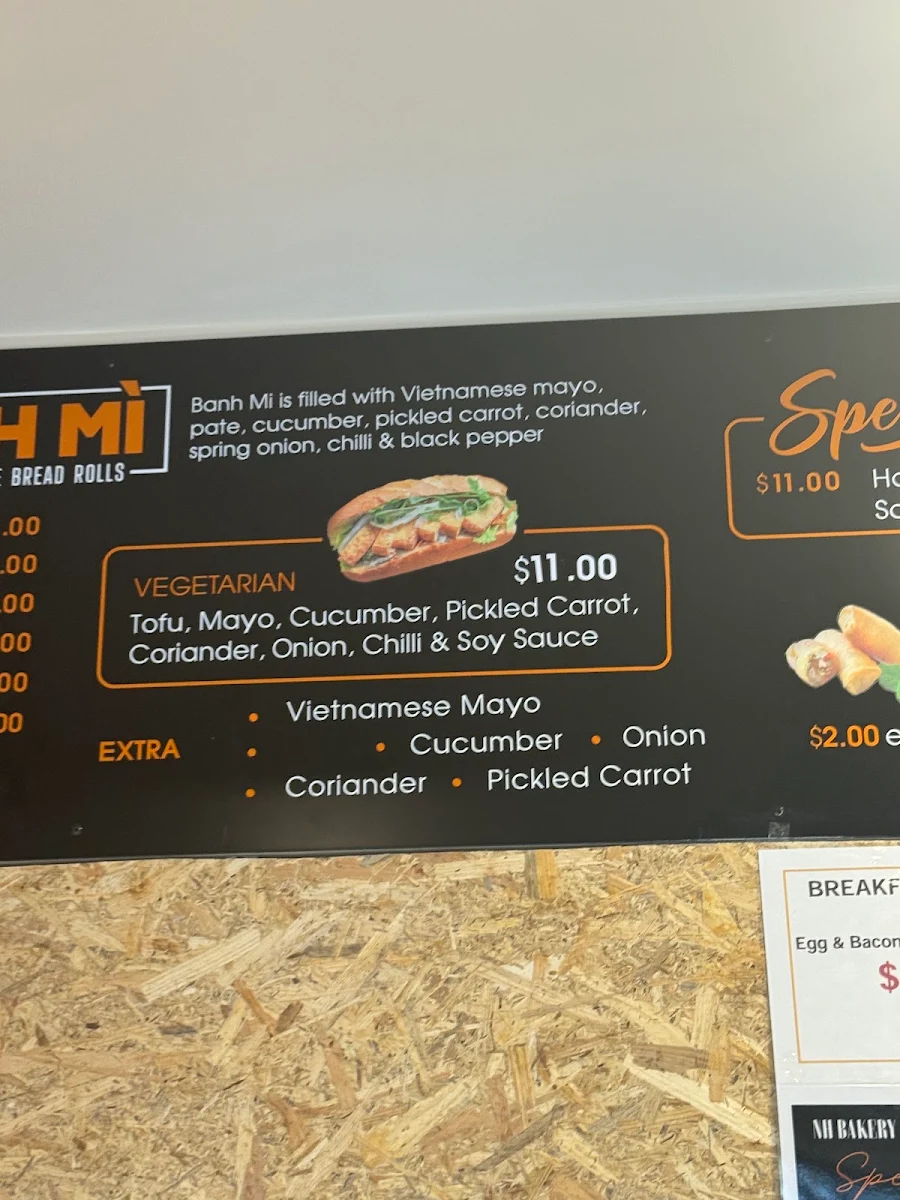Menu, NH Bakery