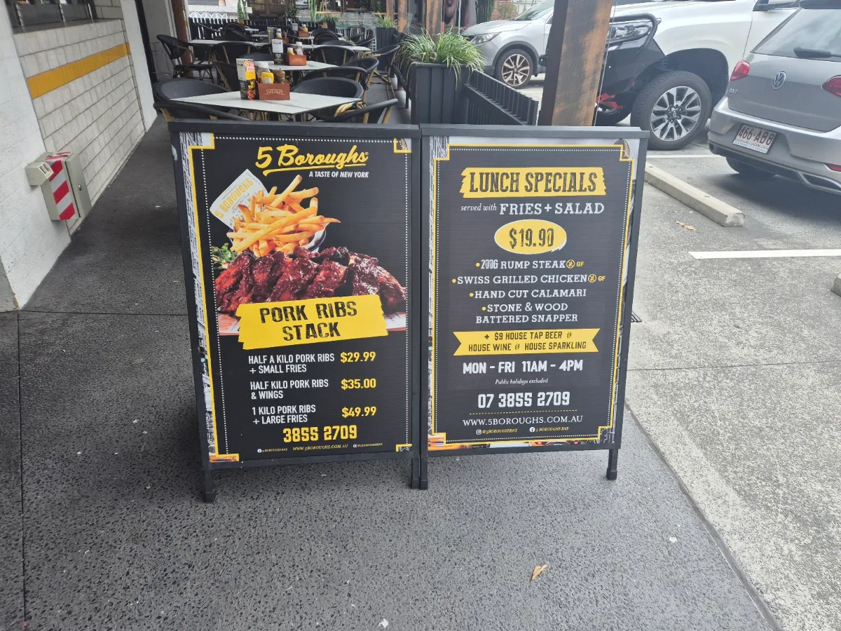 Menu, 5 Boroughs Everton Park