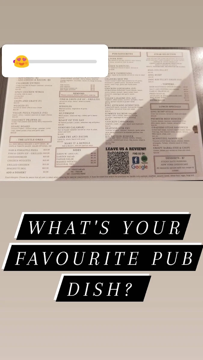 Menu, Jimboomba Tavern