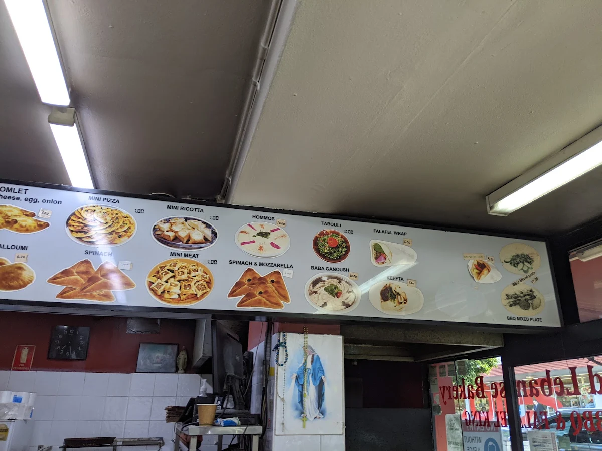 Menu, Earlwood Lebanese Bakery