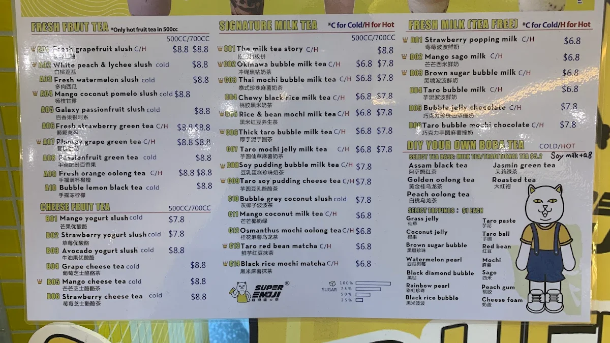 Menu, Super Emoji