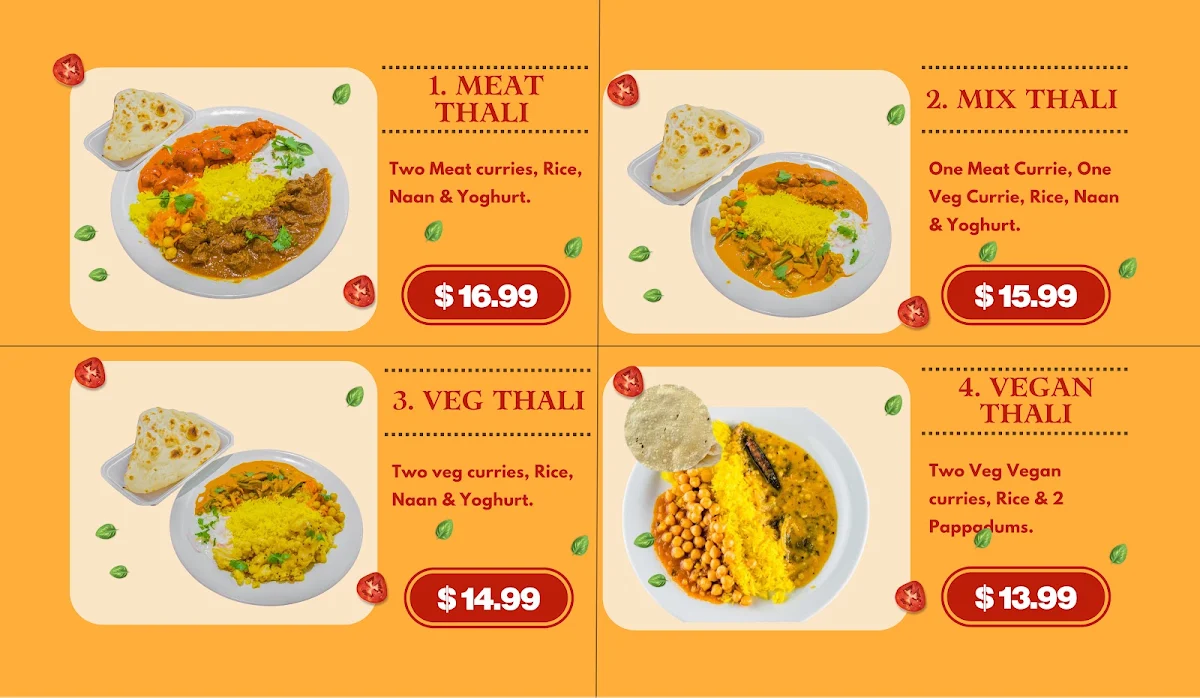 Menu, Little Spice Indian Cuisine -Southland Food Court-Level 3