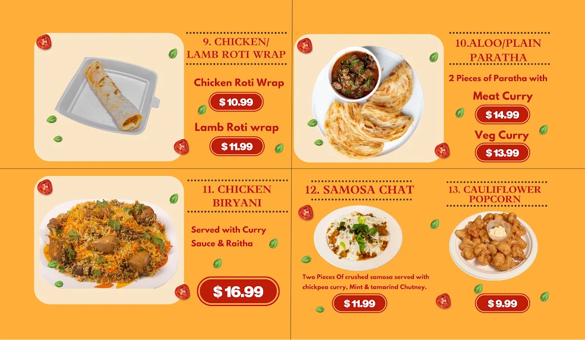 Menu, Little Spice Indian Cuisine -Southland Food Court-Level 3