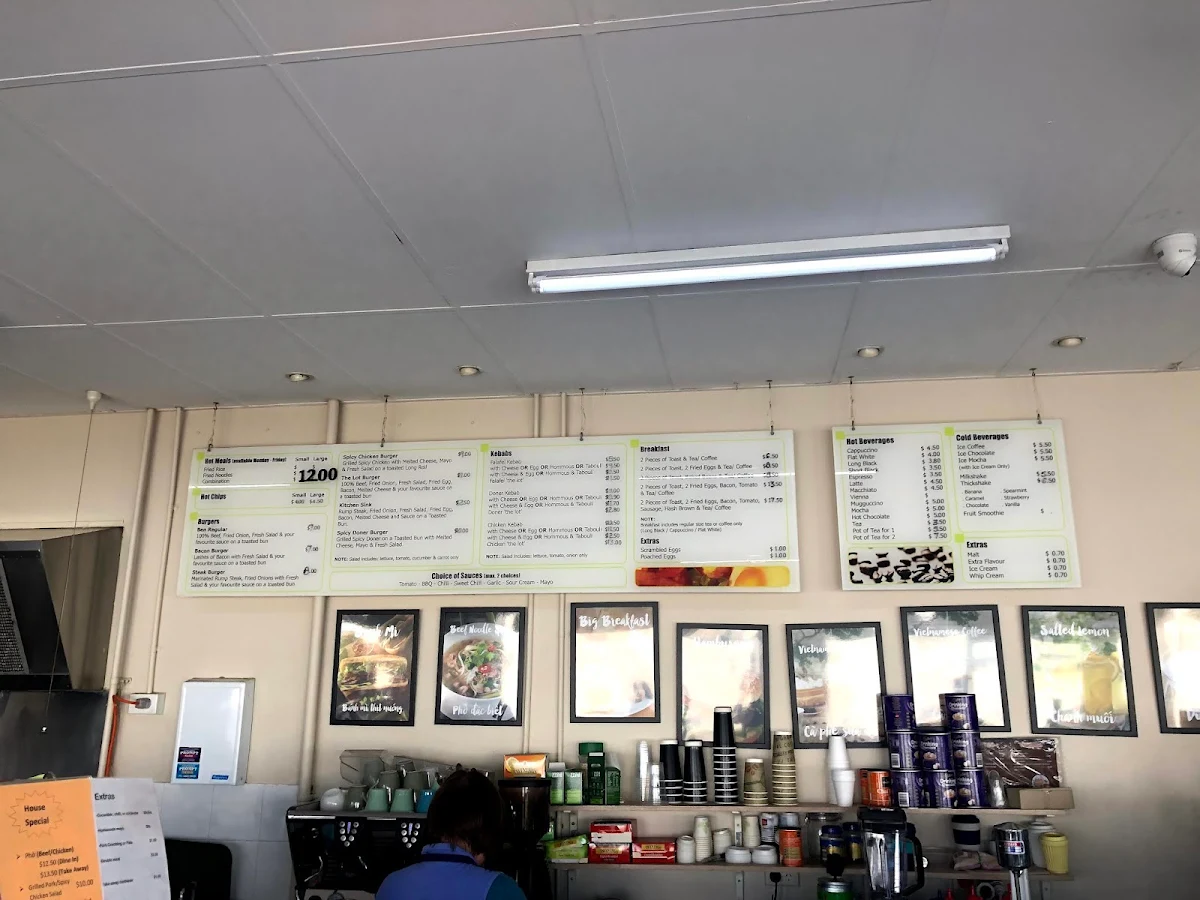 Menu, Sunshine Cafe & Lunch Bar