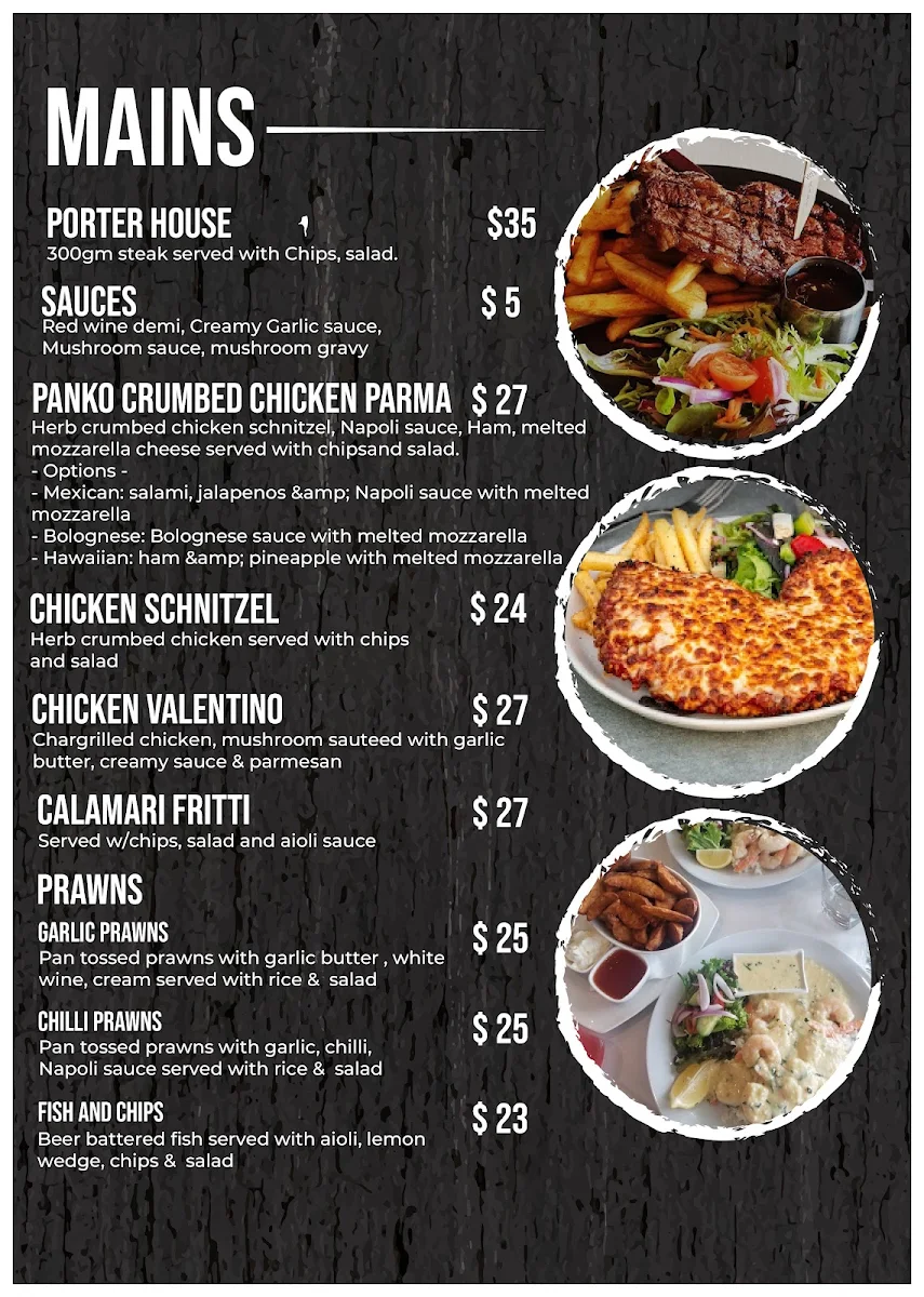 Menu, Grill House Burger & Parma