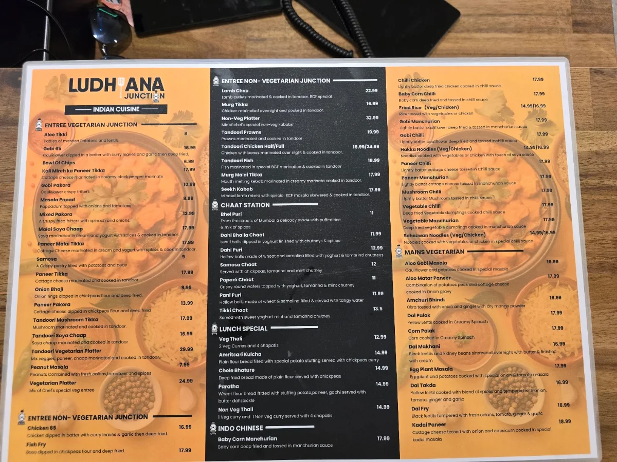 Menu, Ludhiana Junction