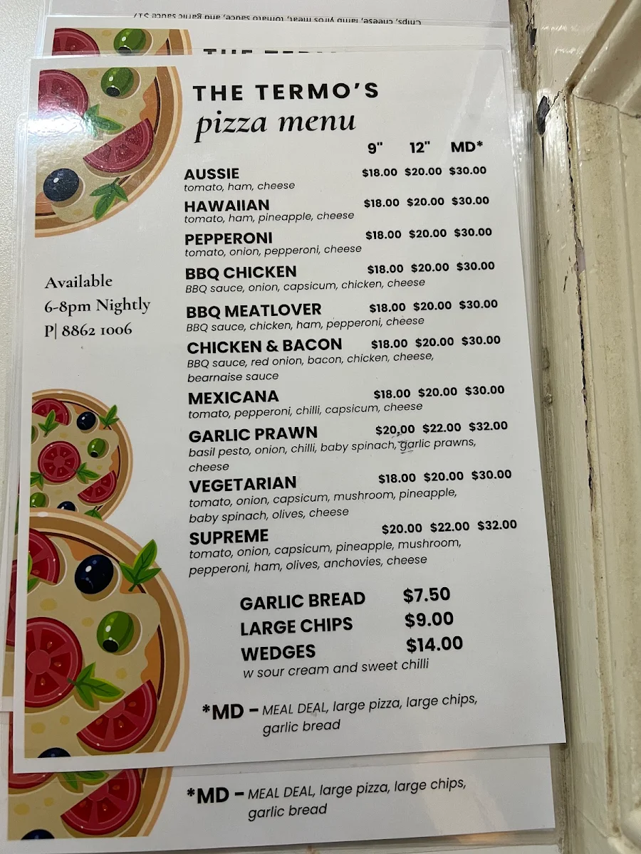 Menu, Terminus Hotel Balaklava