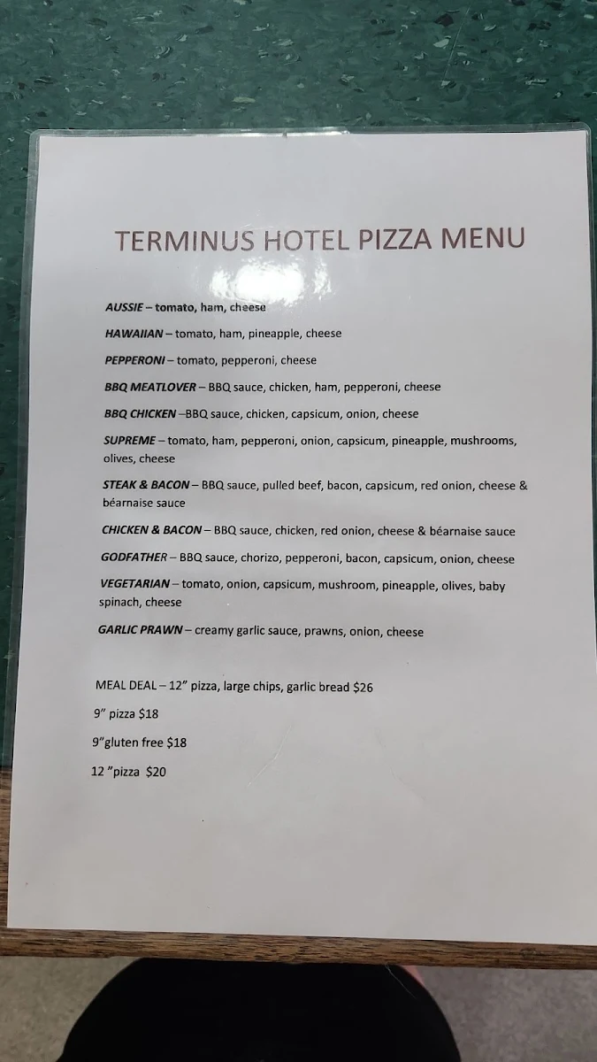 Menu, Terminus Hotel Balaklava