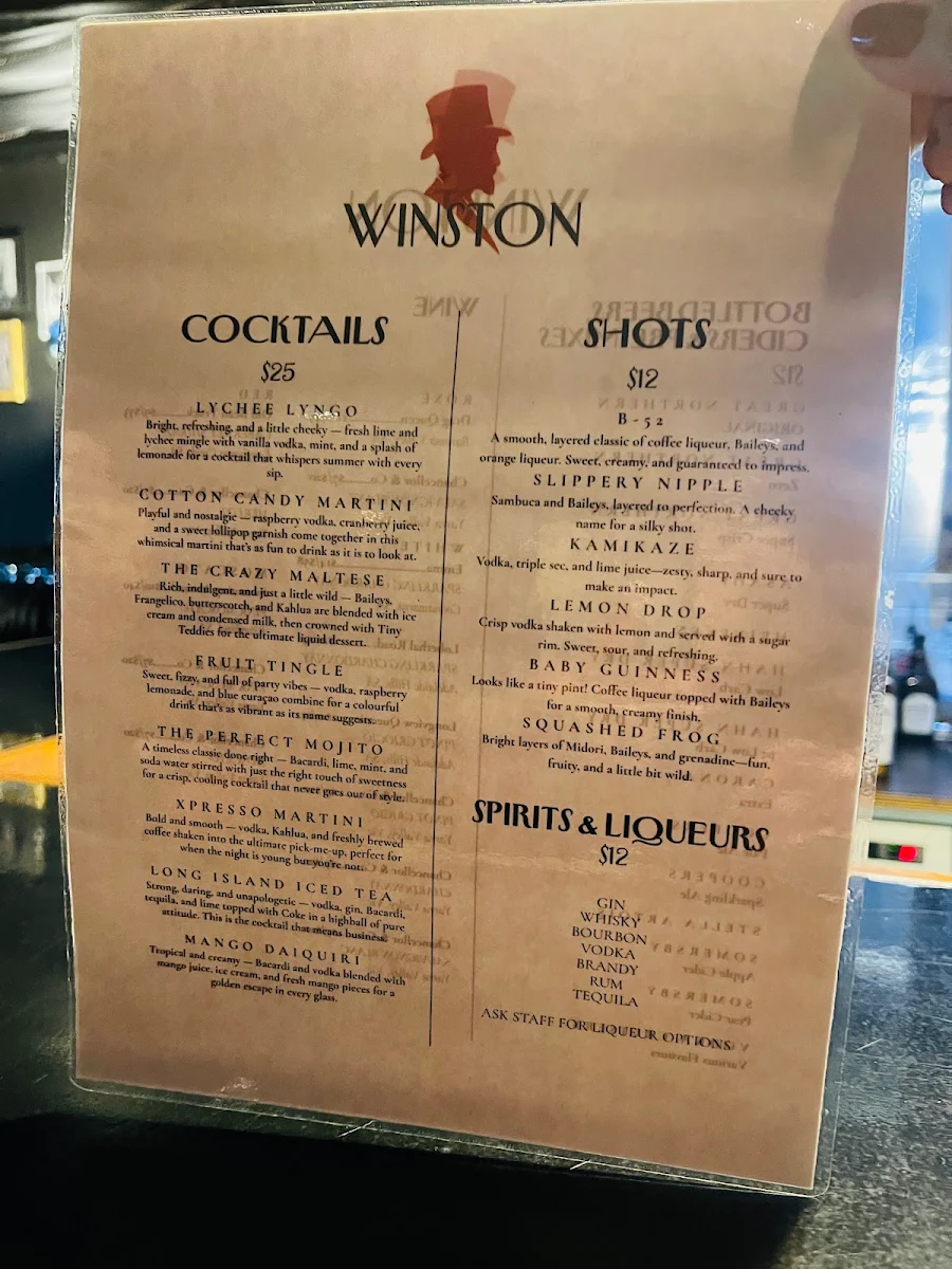 Menu, The Little Red Door & Winston