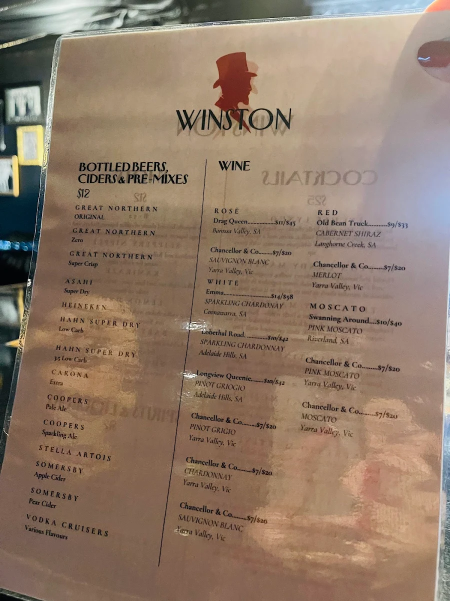 Menu, The Little Red Door & Winston