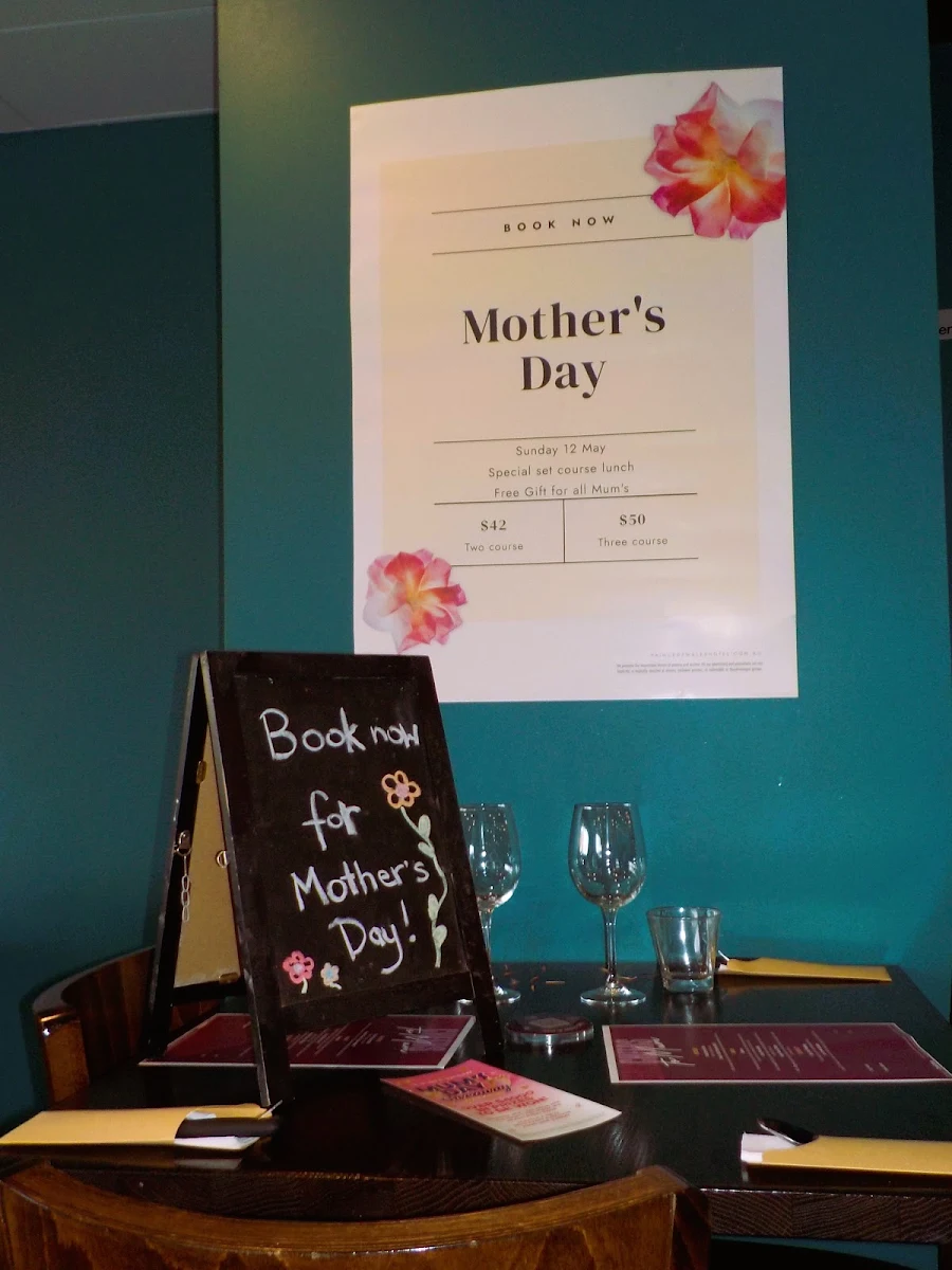 Menu, Prince of Wales Hotel