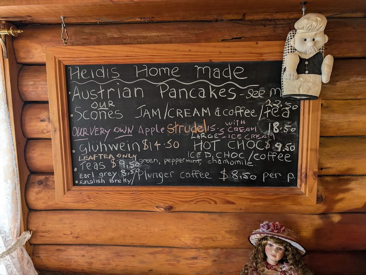 Menu, Miss Heidi's Tea House