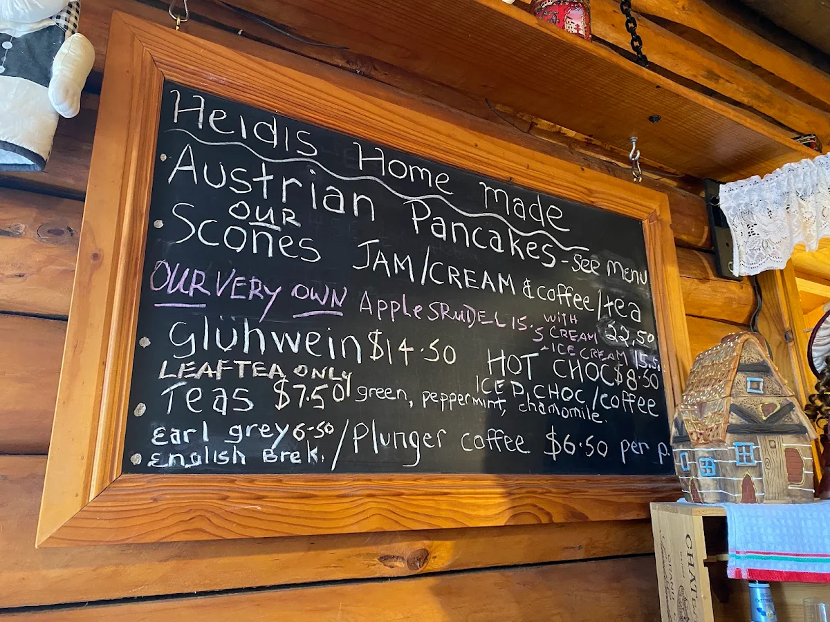 Menu, Miss Heidi's Tea House