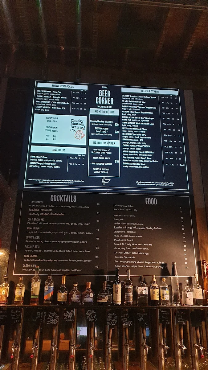 Menu, Beer Corner