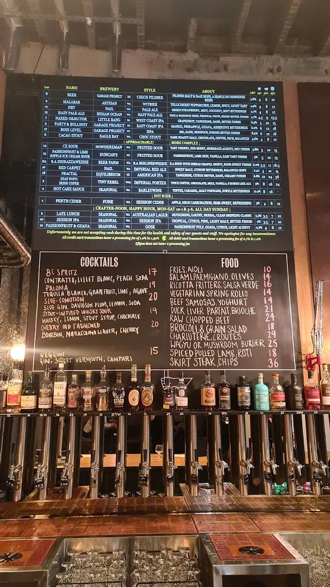 Menu, Beer Corner