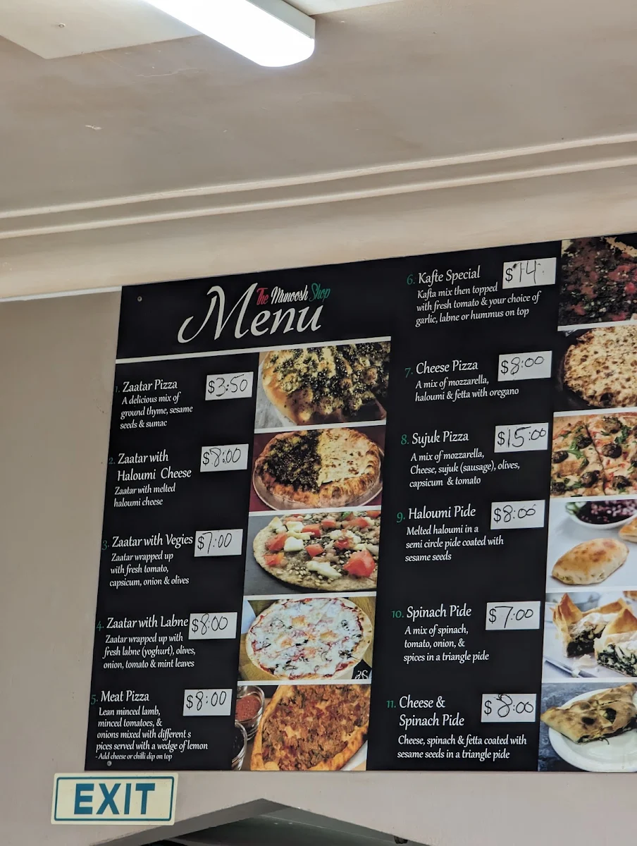Menu, The Munoosh Shop