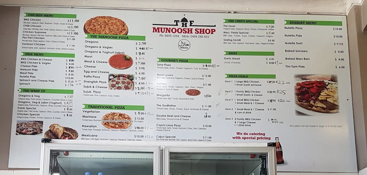 Menu, The Munoosh Shop