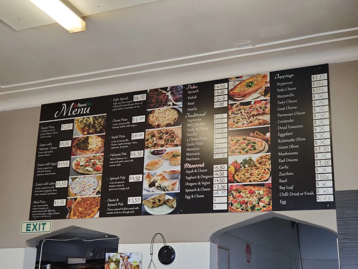 Menu, The Munoosh Shop