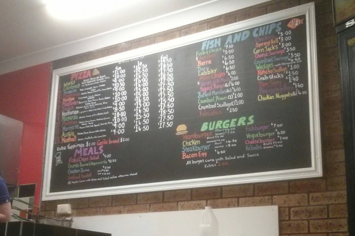 Menu, Glen Forrest Takeaway