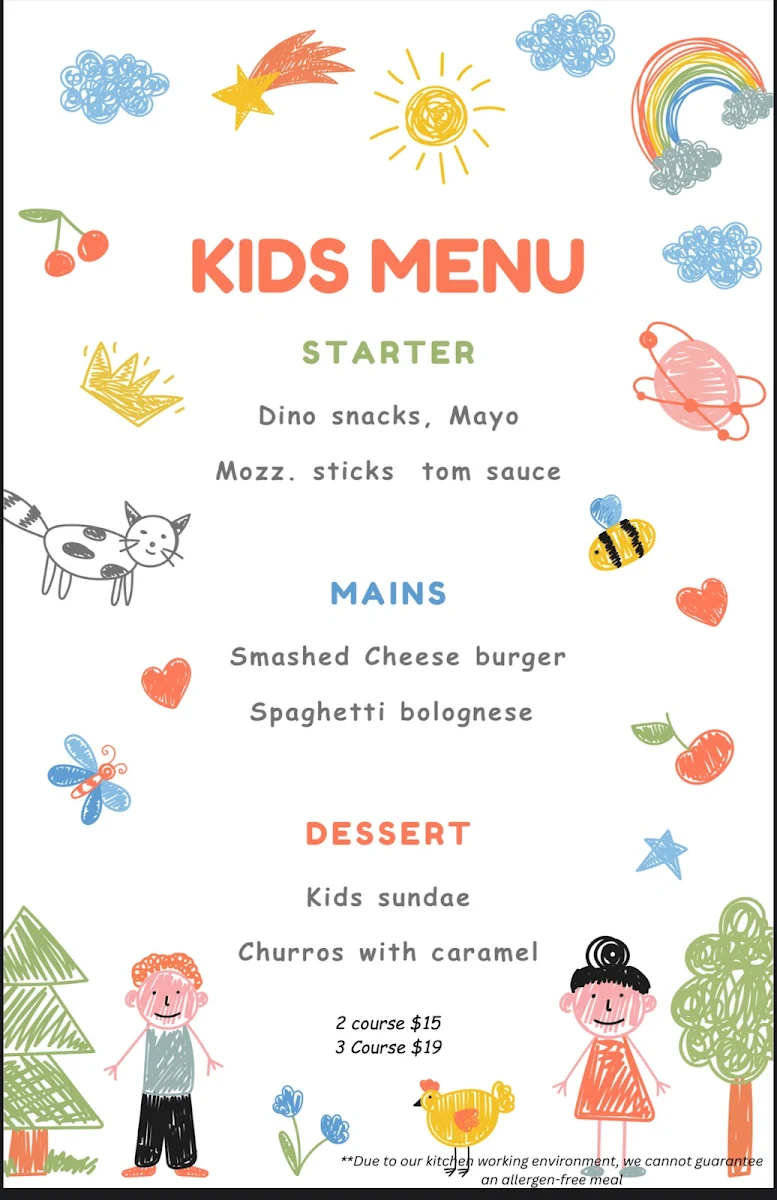 Menu, Nord Cafe Bar & Restaurant