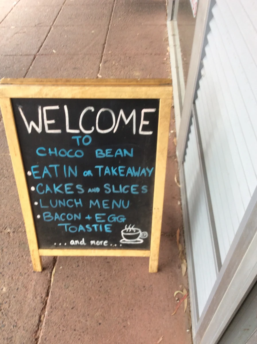 Menu, Choco Bean Cafe