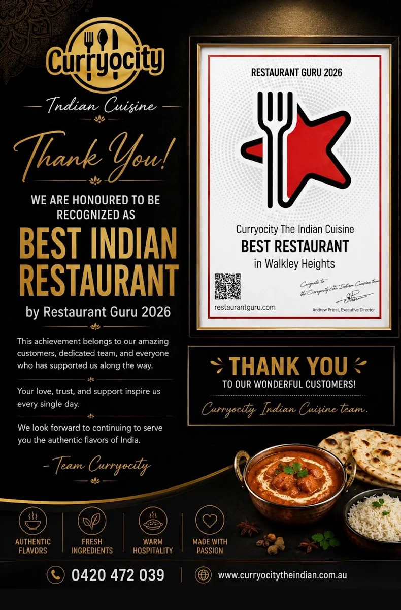 Menu, Curryocity The Indian Cuisine
