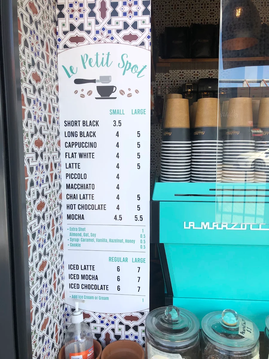 Menu, Le Petit Spot Cafe
