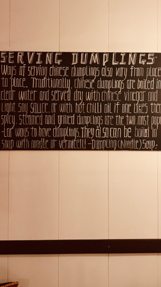 Menu, Cosy and Tasty Dumpling Restaurant