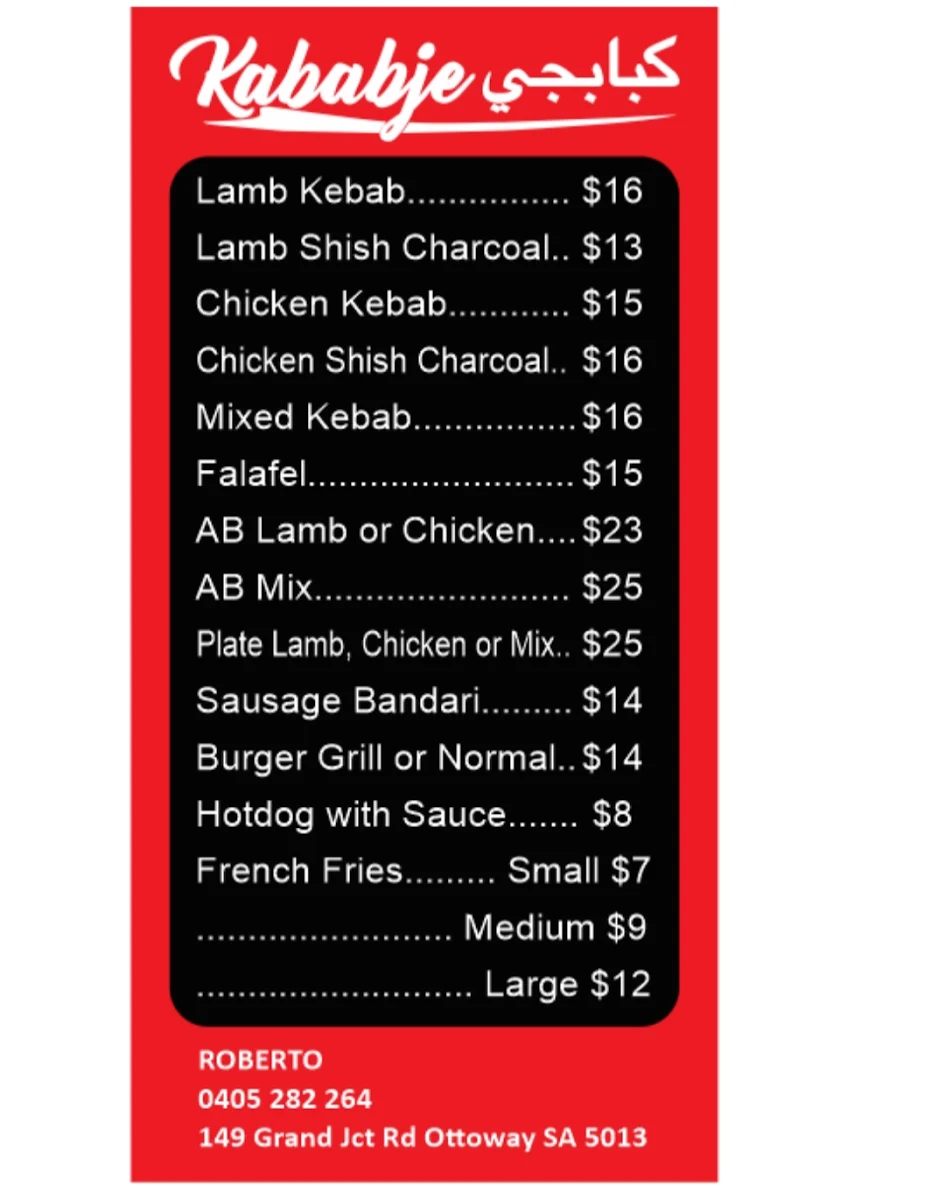 Menu, Kababje