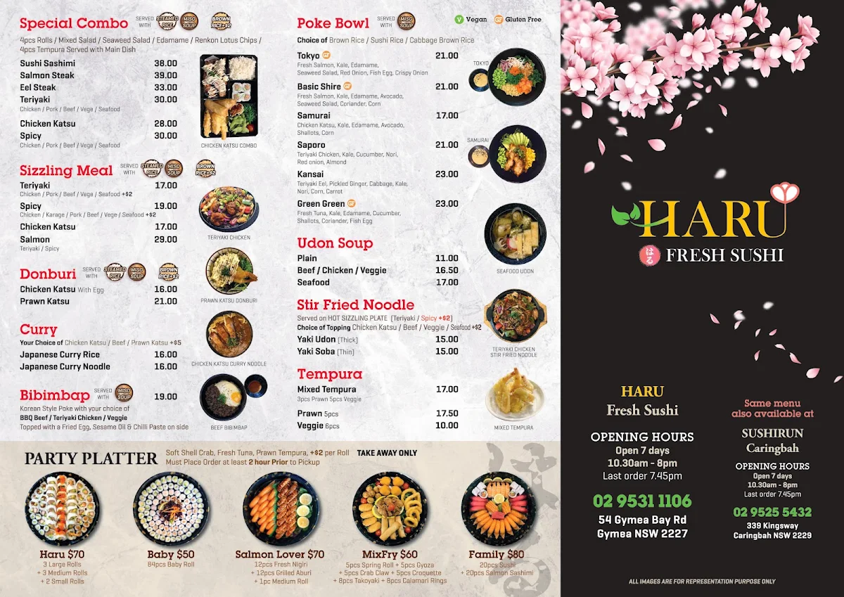 Menu, Haru Fresh Sushi Gymea