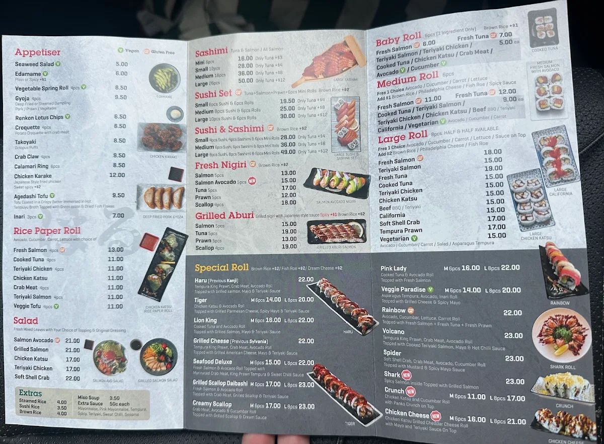 Menu, Haru Fresh Sushi Gymea