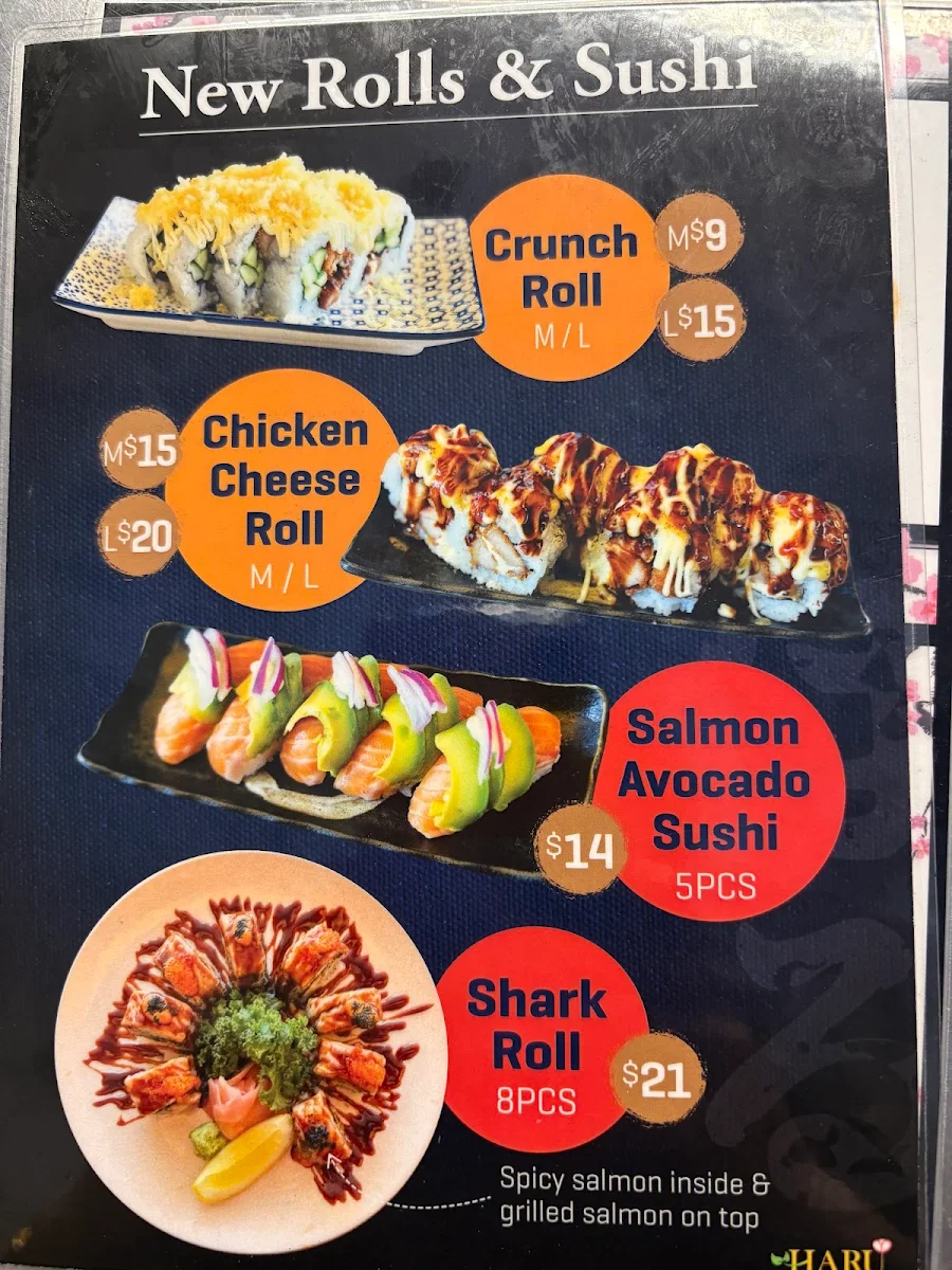 Menu, Haru Fresh Sushi Gymea