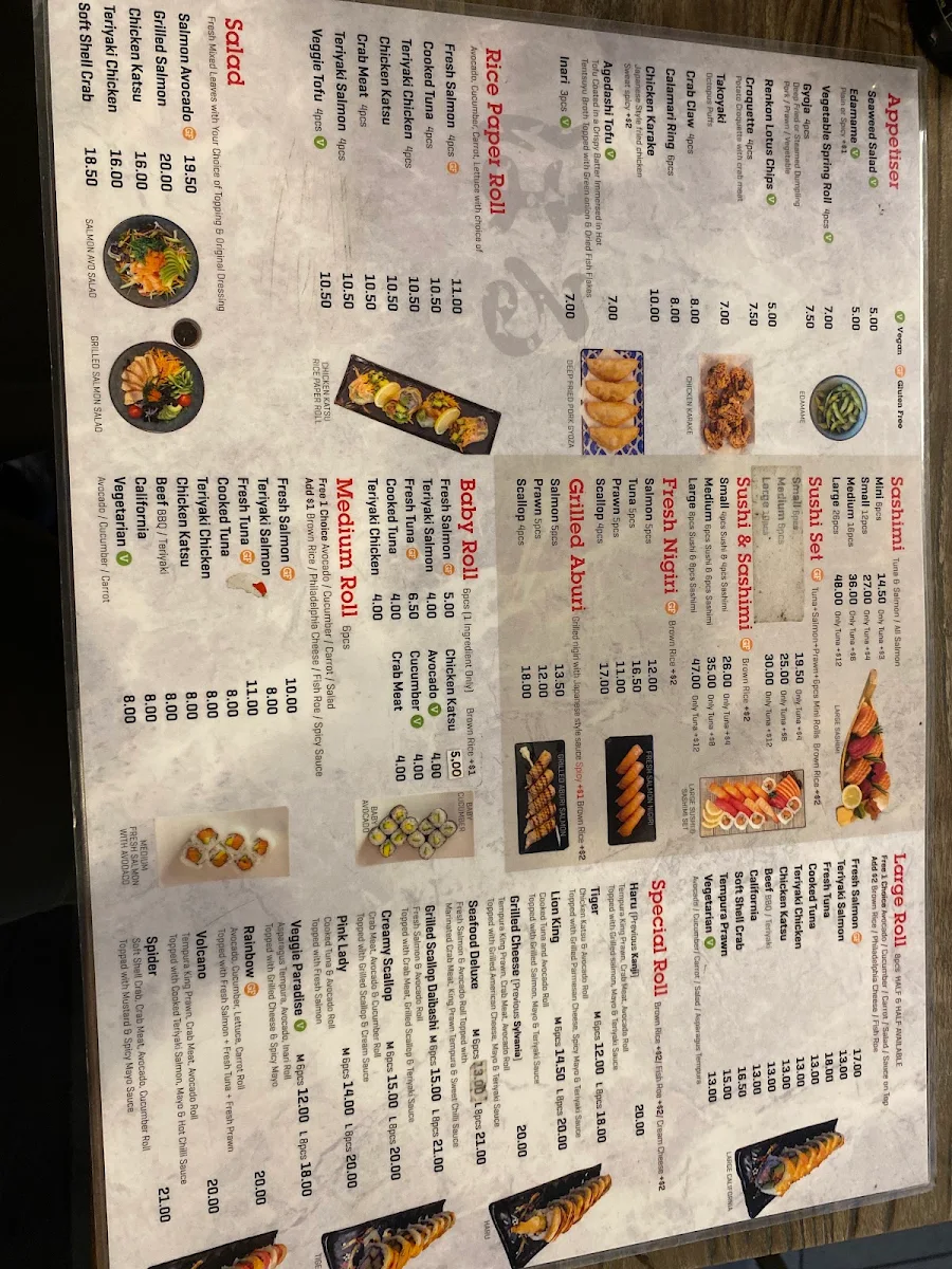 Menu, Haru Fresh Sushi Gymea