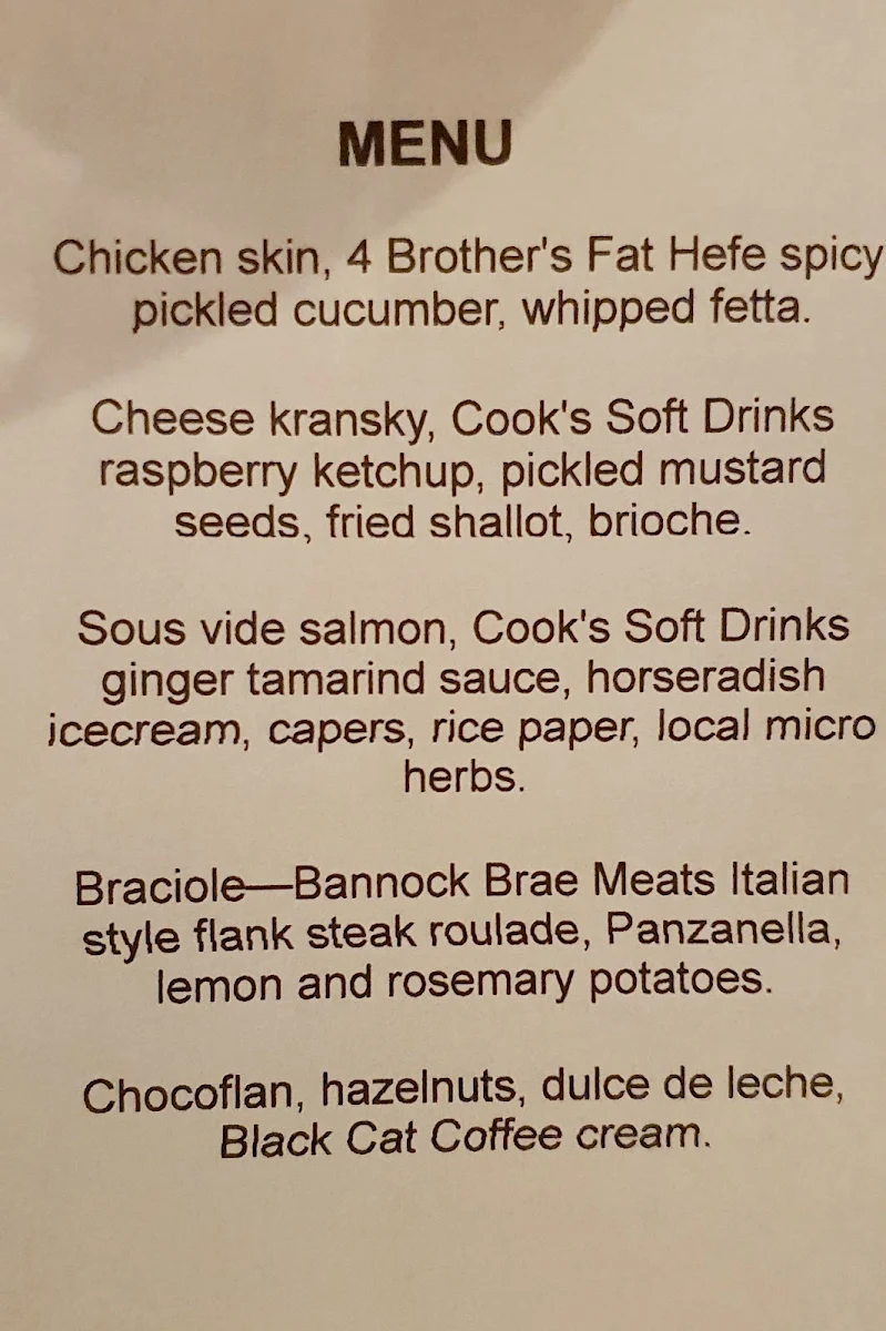 Menu, Savour This Eatery