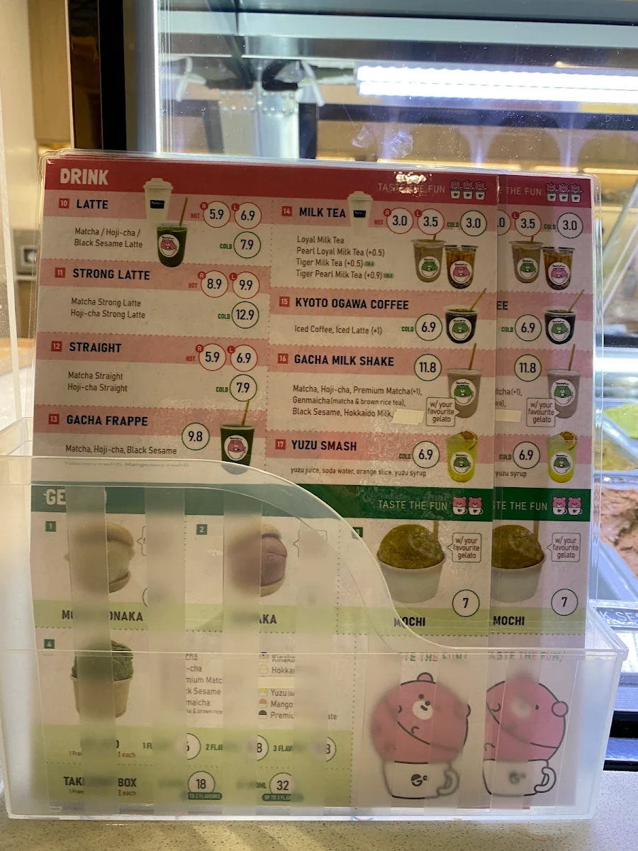 Menu, Gacha Cafe -Melbourne Central