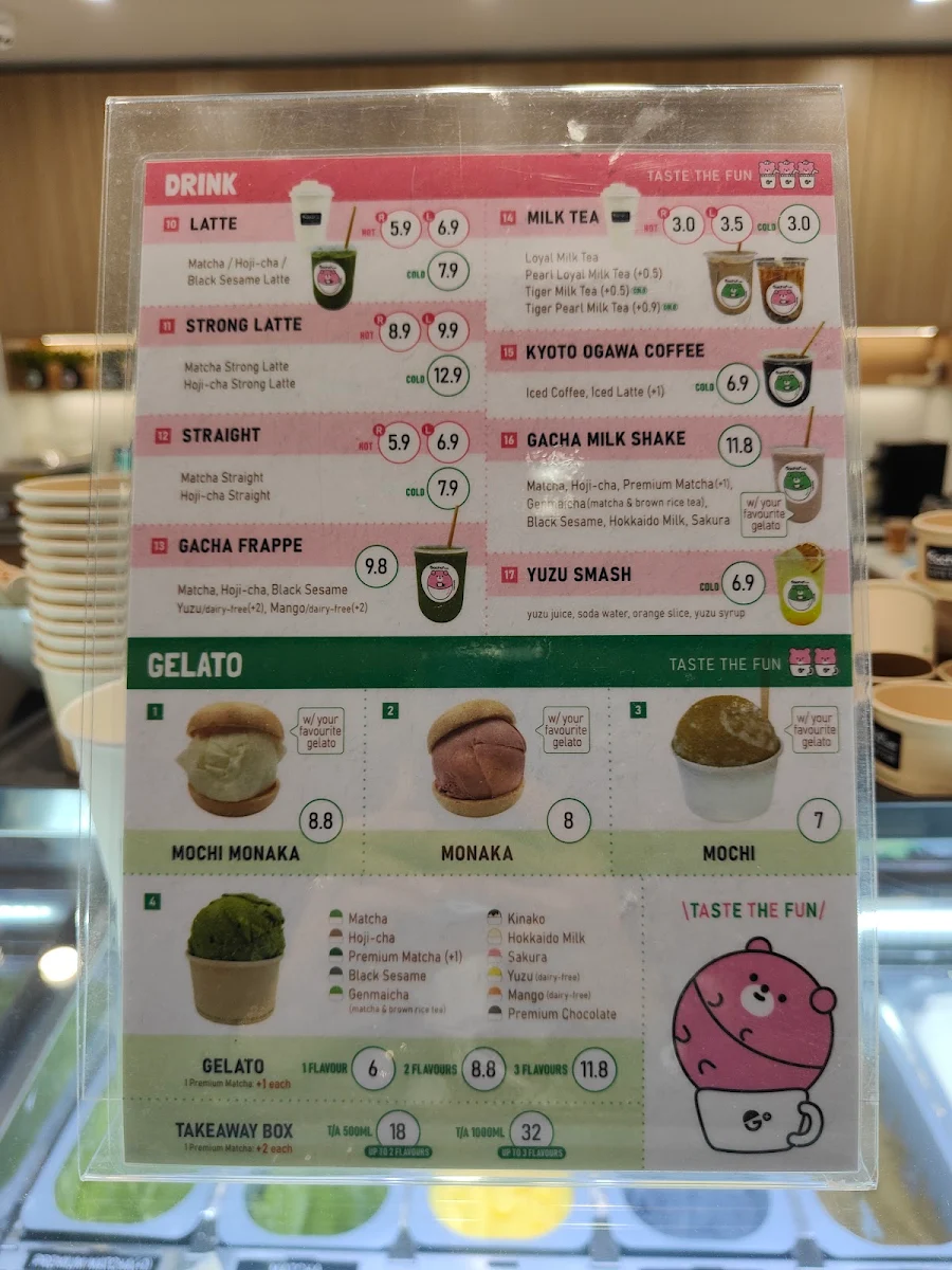 Menu, Gacha Cafe -Melbourne Central