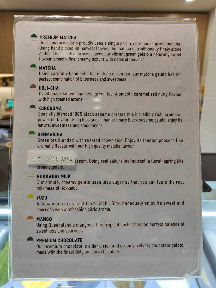 Menu, Gacha Cafe -Melbourne Central