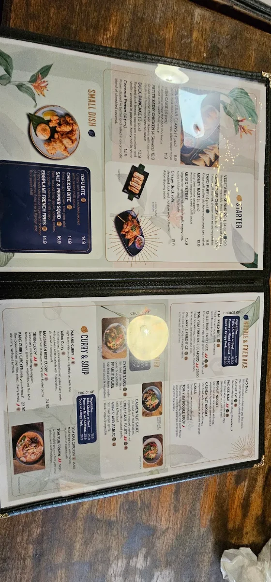Menu, Windsor Thai