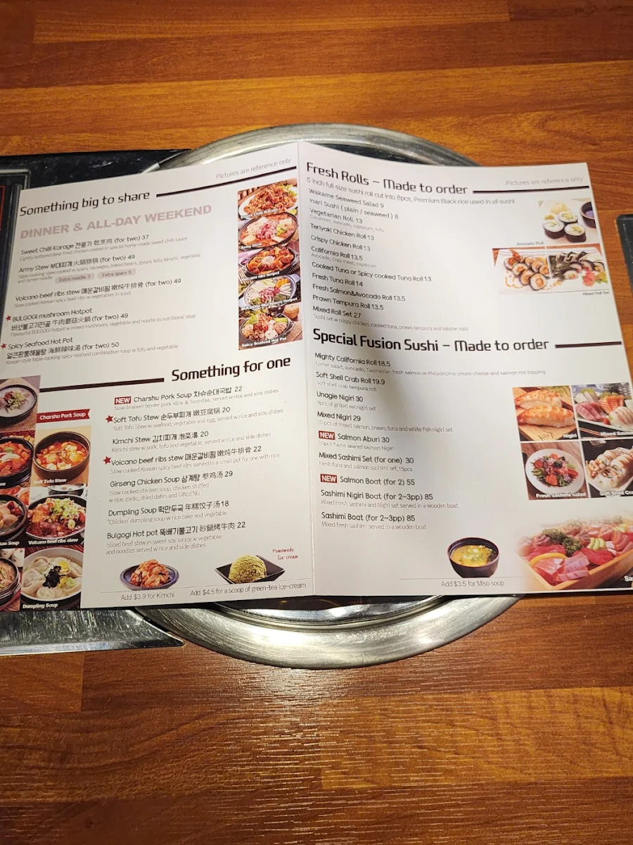 Menu, Meating Korean BBQ Nunawading