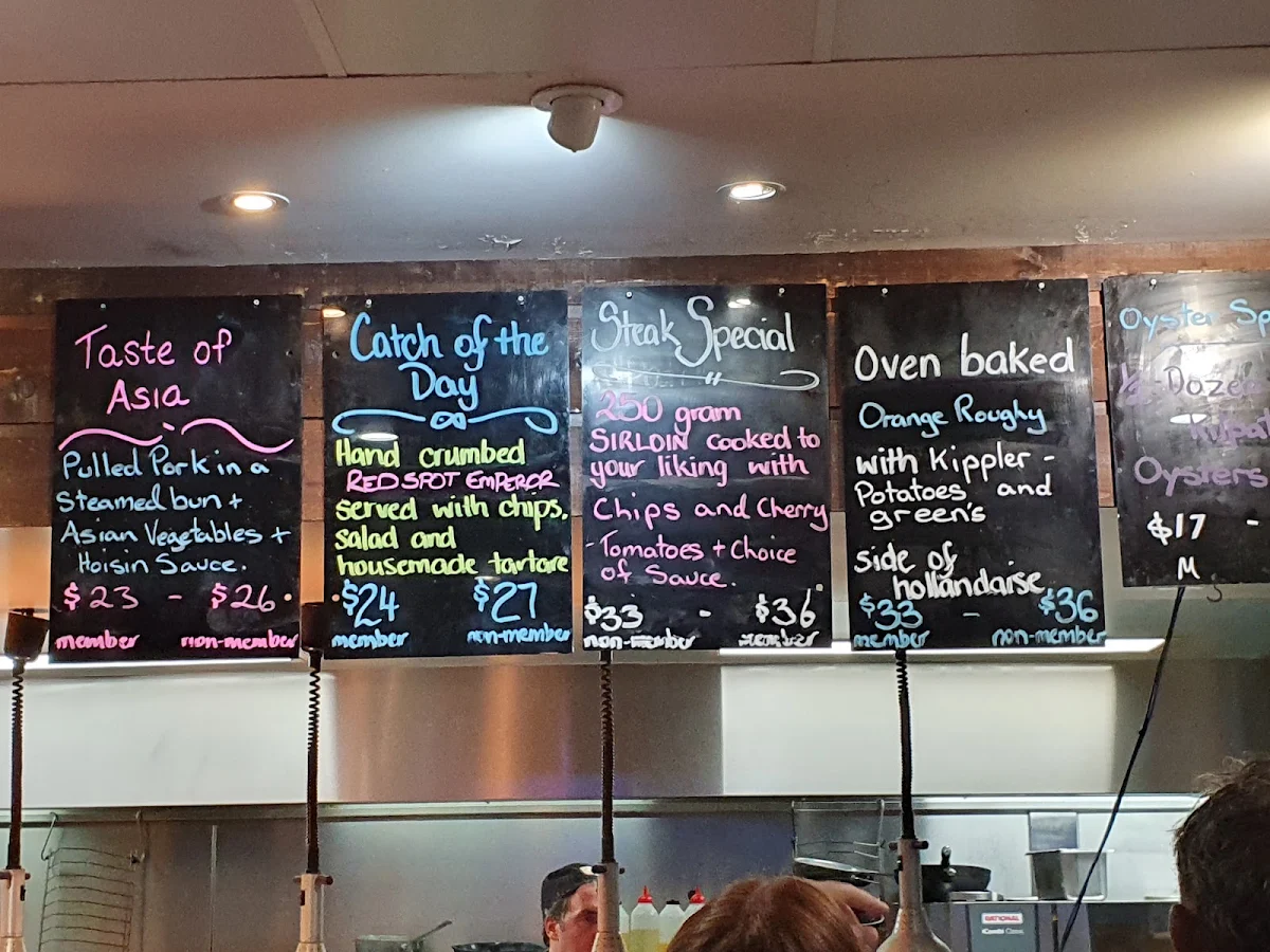 Menu, Caloundra Power Boat Club