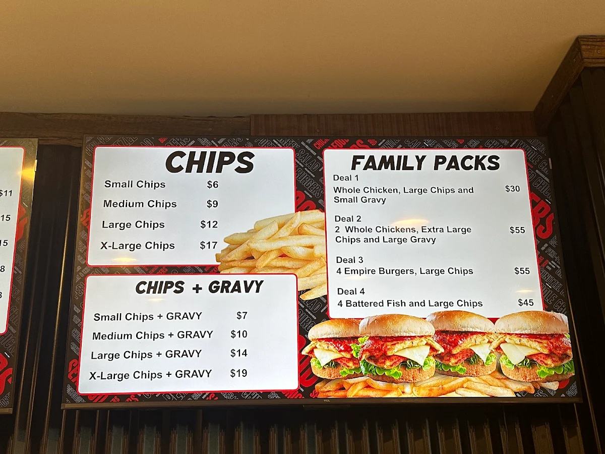 Menu, Chicken Empire