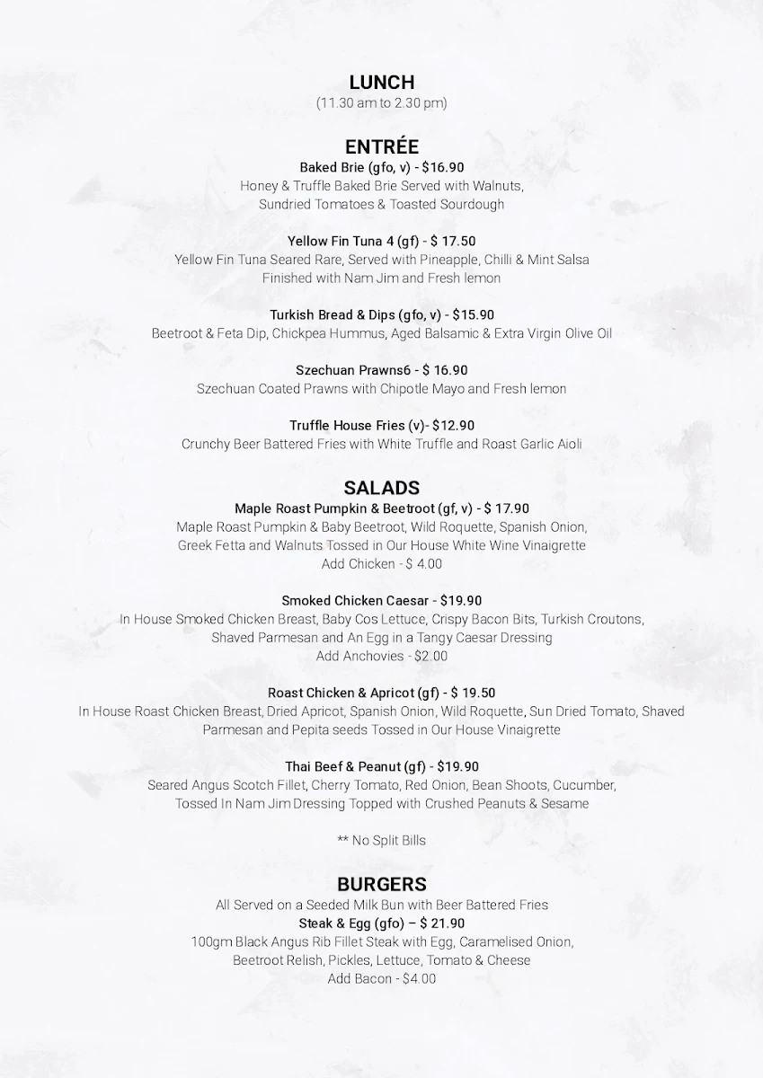 Menu, The Galley