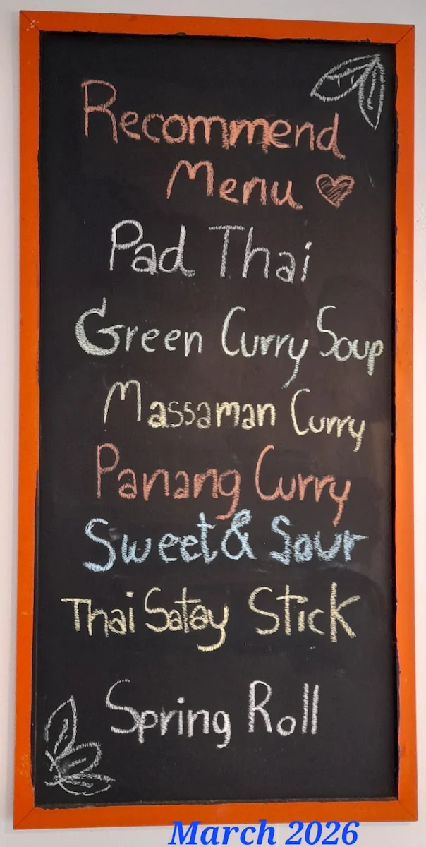 Menu, Thai Food on Mary by Nana